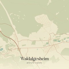 Fototapeta premium Vintage map of Waldalgesheim, Germany.
