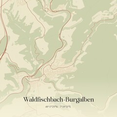 Obraz premium Vintage map of Waldfischbach-Burgalben, Germany.