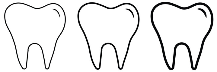 Tooth line icon set. Tooth icon set. teeth icon. Dentistry symbol. 