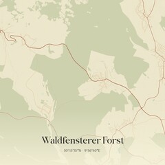 Vintage map of Waldfensterer Forst, Germany.