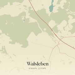 Obraz premium Vintage map of Walsleben, Germany.