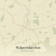 Fototapeta premium Vintage map of Walpertskirchen, Germany.