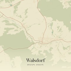 Obraz premium Vintage map of Walsdorf, Germany.