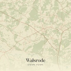 Vintage map of Walsrode, Germany.