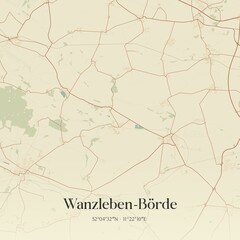 Vintage map of Wanzleben-Borde, Germany.