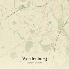 Vintage map of Wardenburg, Germany.