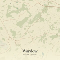 Vintage map of Wardow, Germany.