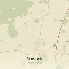 Obraz premium Vintage map of Wasbek, Germany.