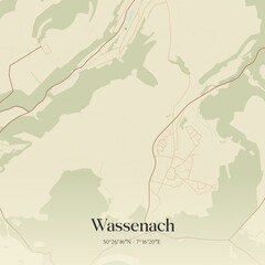 Fototapeta premium Vintage map of Wassenach, Germany.