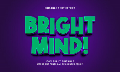 bright mind editable text effects with a smart and kids theme