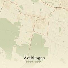 Fototapeta premium Vintage map of Wathlingen, Germany.
