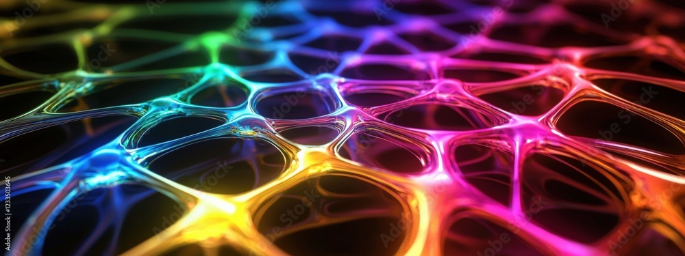 Aufkleber abstract colorful light patterns forming organic shapes on dark background for digital art and desig