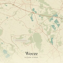Vintage map of Weeze, Germany.