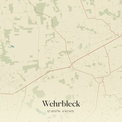 Vintage map of Wehrbleck, Germany.