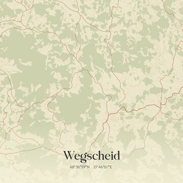 Vintage map of Wegscheid, Germany.