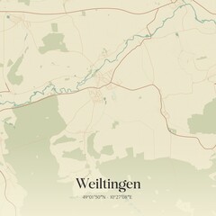 Obraz premium Vintage map of Weiltingen, Germany.