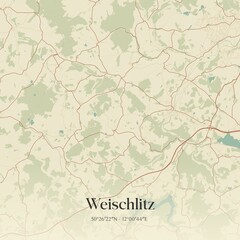 Vintage map of Weischlitz, Germany.