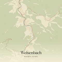 Obraz premium Vintage map of Weisenbach, Germany.