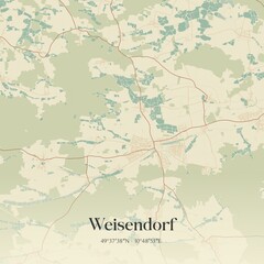 Obraz premium Vintage map of Weisendorf, Germany.