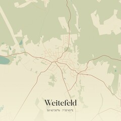 Vintage map of Weitefeld, Germany.