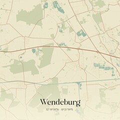 Obraz premium Vintage map of Wendeburg, Germany.