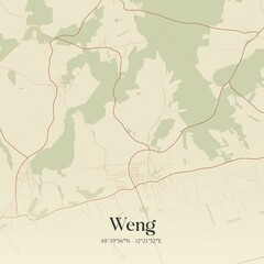 Obraz premium Vintage map of Weng, Germany.