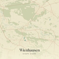Fototapeta premium Vintage map of Wienhausen, Germany.