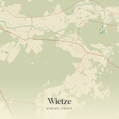 Vintage map of Wietze, Germany.