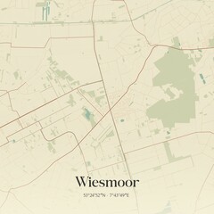 Vintage map of Wiesmoor, Germany.