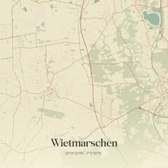 Vintage map of Wietmarschen, Germany.