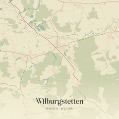 Vintage map of Wilburgstetten, Germany.