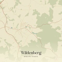 Obraz premium Vintage map of Wildenberg, Germany.