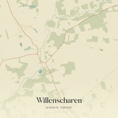 Vintage map of Willenscharen, Germany.