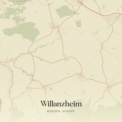 Obraz premium Vintage map of Willanzheim, Germany.