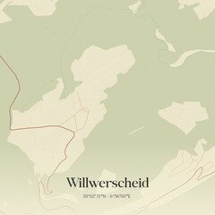 Obraz premium Vintage map of Willwerscheid, Germany.