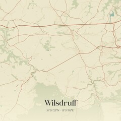 Vintage map of Wilsdruff, Germany.