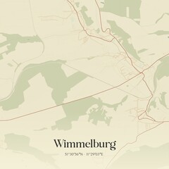 Obraz premium Vintage map of Wimmelburg, Germany.