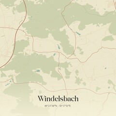 Fototapeta premium Vintage map of Windelsbach, Germany.