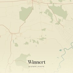 Fototapeta premium Vintage map of Winnert, Germany.