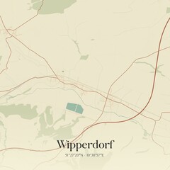 Vintage map of Wipperdorf, Germany.