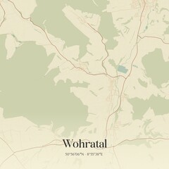 Vintage map of Wohratal, Germany.
