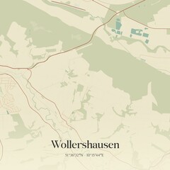 Fototapeta premium Vintage map of Wollershausen, Germany.