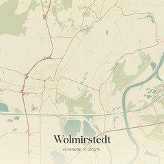 Obraz premium Vintage map of Wolmirstedt, Germany.