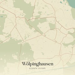 Vintage map of Wolpinghausen, Germany.