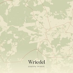 Vintage map of Wriedel, Germany.