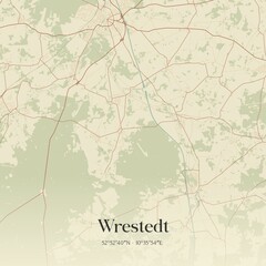 Vintage map of Wrestedt, Germany.