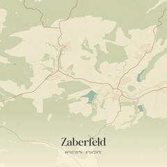 Obraz premium Vintage map of Zaberfeld, Germany.