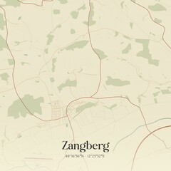 Vintage map of Zangberg, Germany.