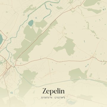 Vintage map of Zepelin, Germany.