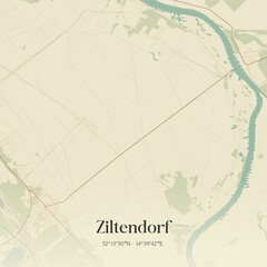 Vintage map of Ziltendorf, Germany.